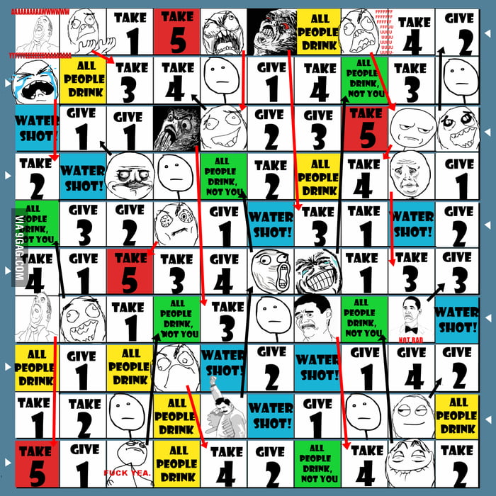 Snakes and ladders drinking game 9GAG