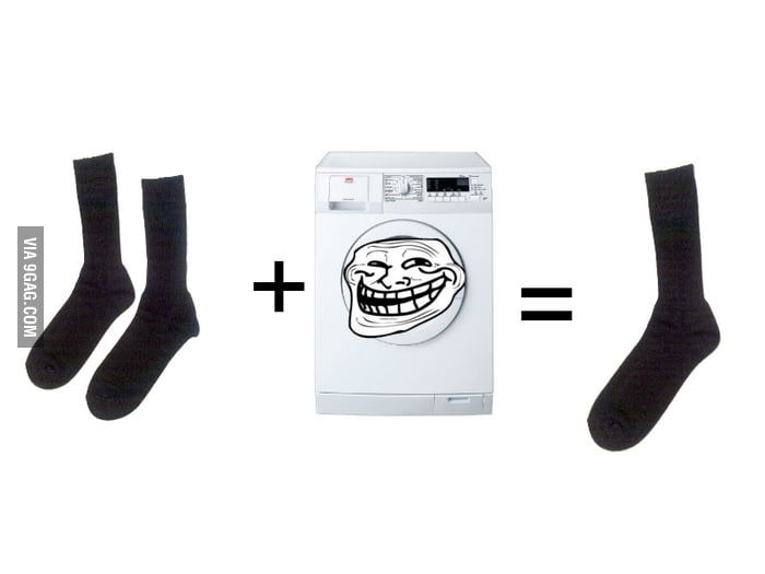 I think washing machine eats sock 9GAG