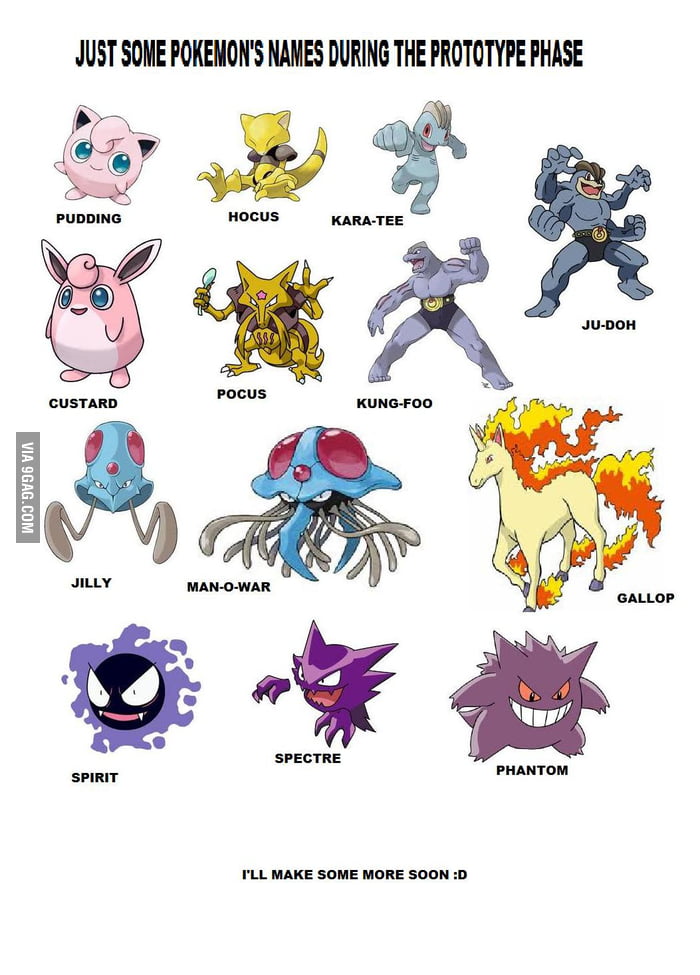 Just Some Pokemons and Their Names - 9GAG