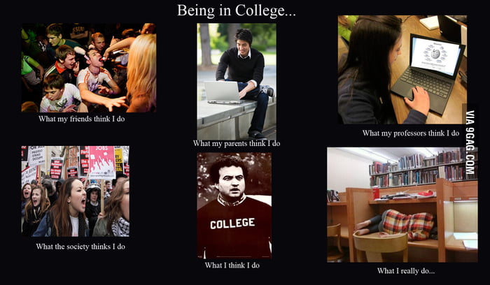 Being In College Expectations Vs Reality 9gag