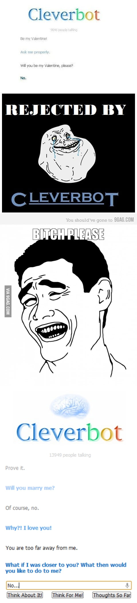 Forever alone lvl: Cleverbot - 9GAG