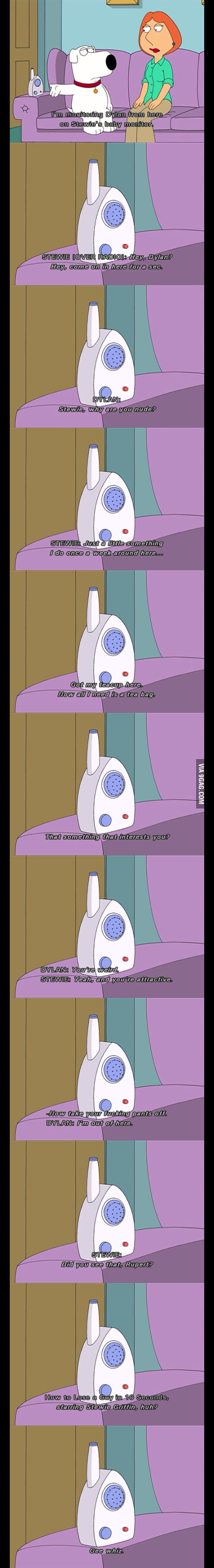 How to lose a guy in 10 seconds, starring Stewie Griffin - 9GAG