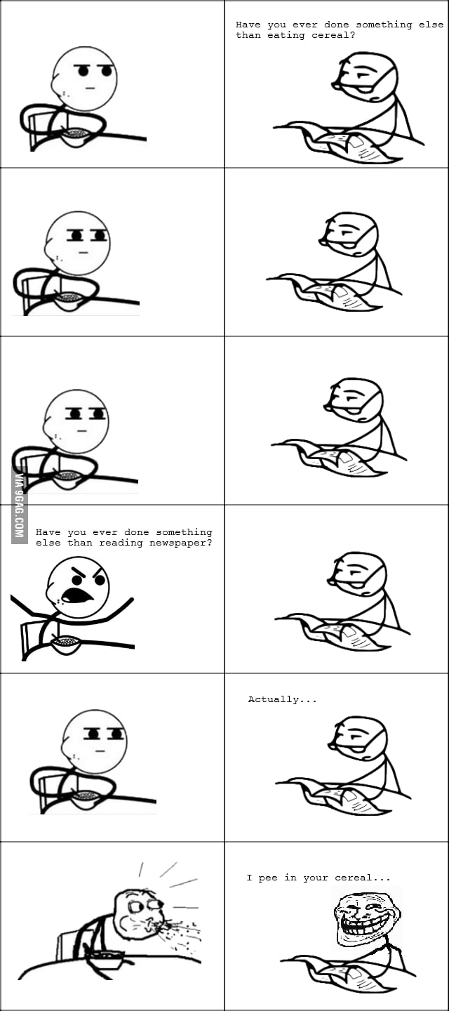 Cereal guy vs newspaper guy - 9GAG