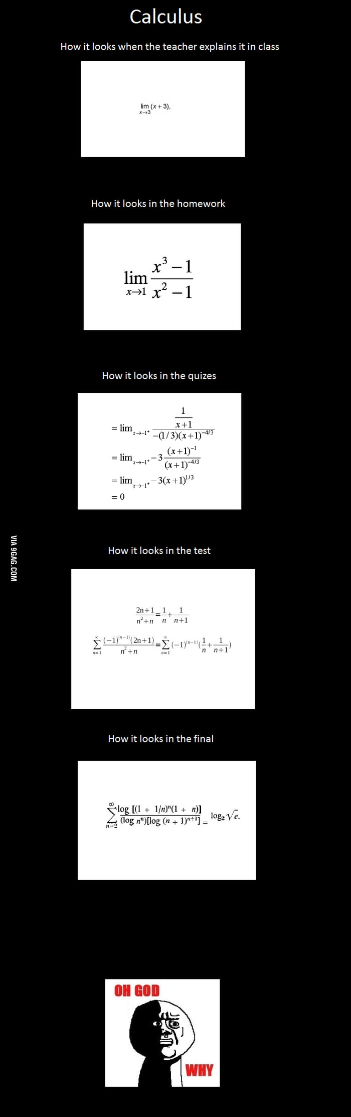 The reality of calculus class... - 9GAG