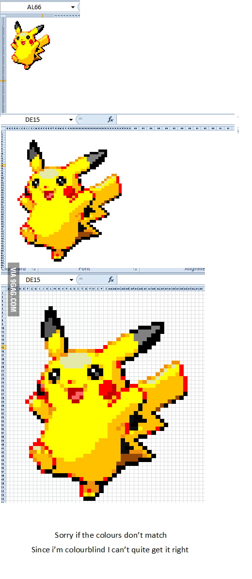Just a Pikachu in Excel - 9GAG