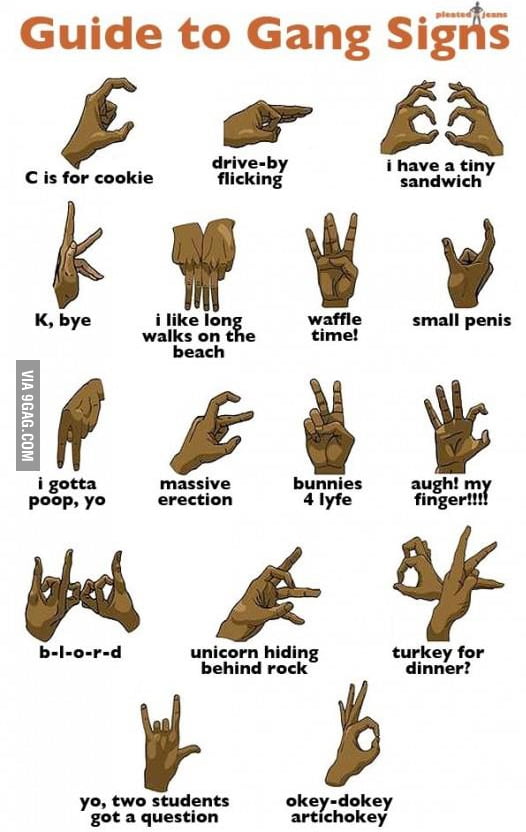 Guide to gang signs - 9GAG