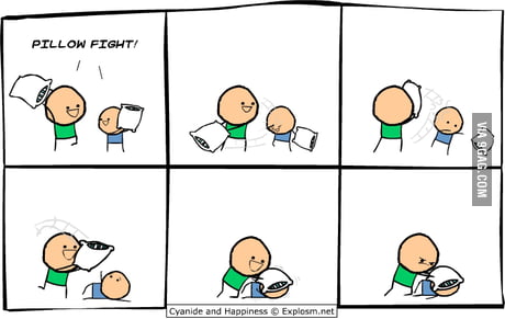 Pillow Fight Gone Wrong 9gag