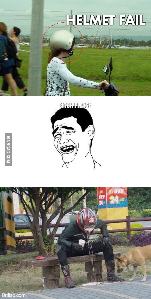 Helmet Fail - 9GAG