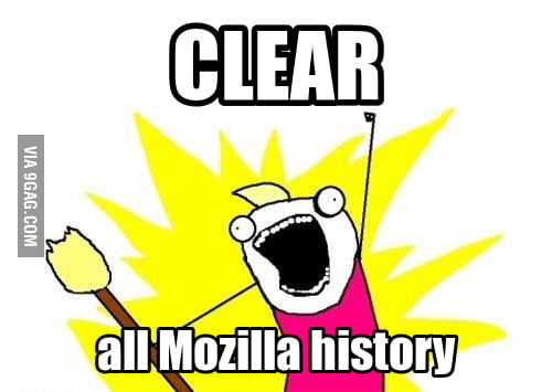 Clear ALL mozilla history - 9GAG