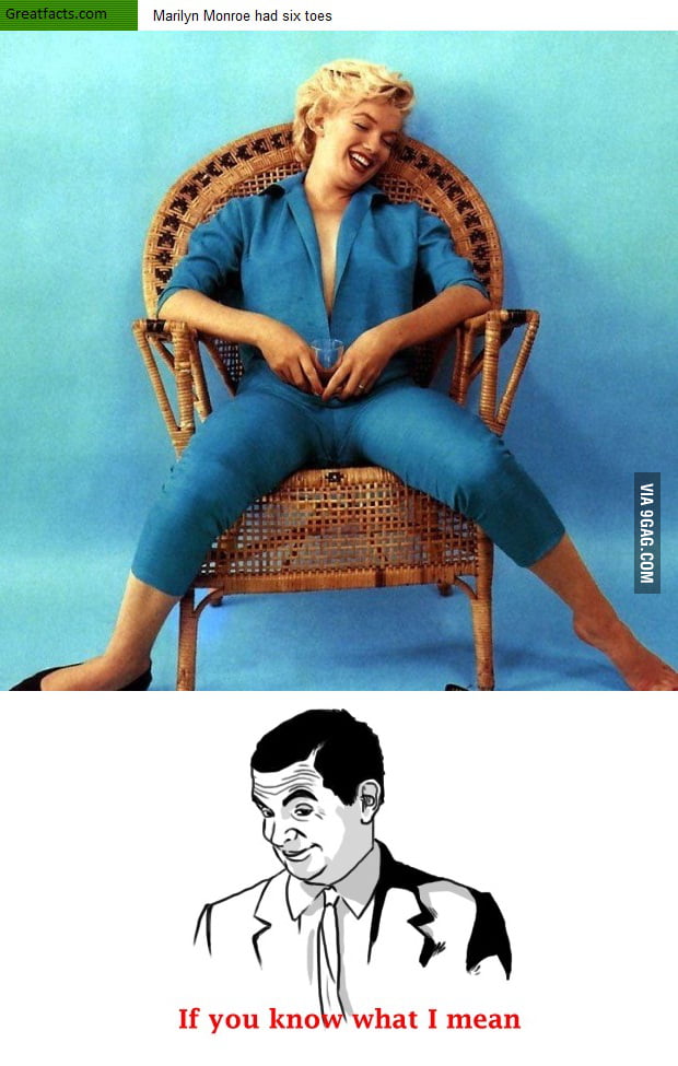 Marilyn Monroe has 6 toes 9GAG