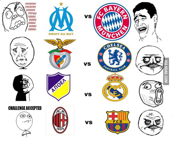 UEFA Champions League team draws 9GAG