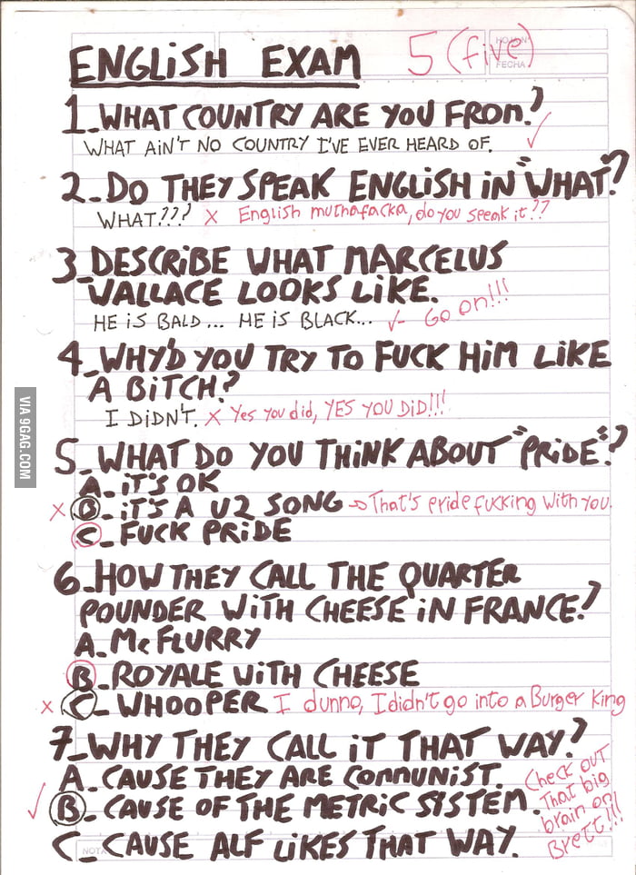Best english test ever 9GAG