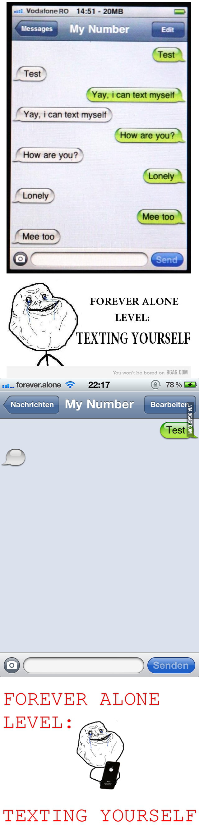 Forever Alone Level: Texting Yourself [Fixed] - 9GAG