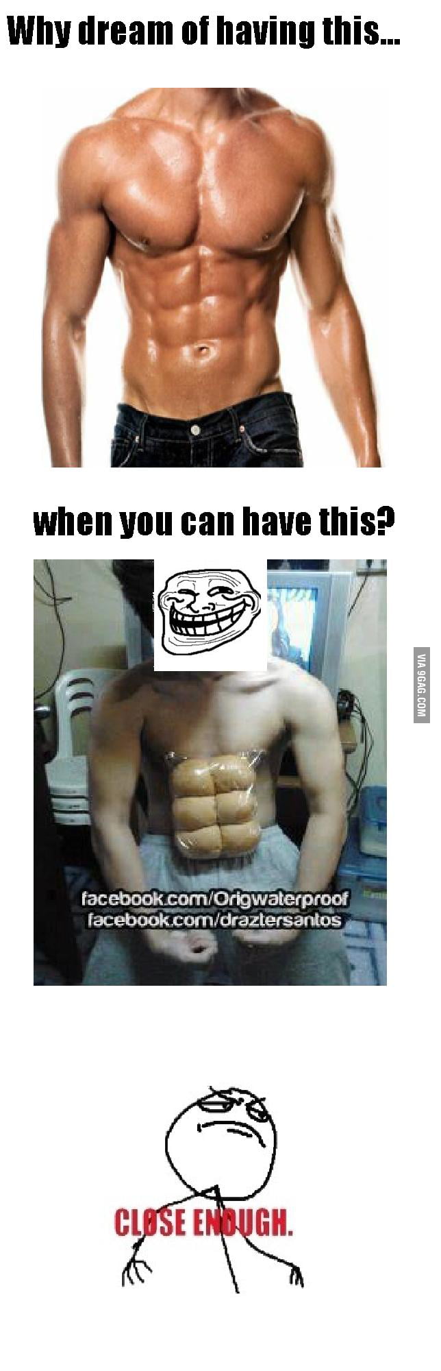 Instant six pack abs! - 9GAG