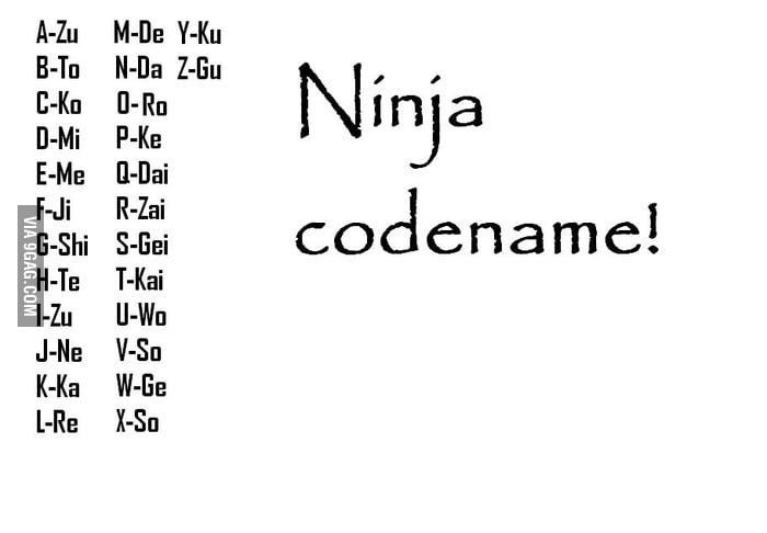 Find Out Your Ninja Name 9gag