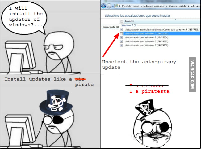 Updating windows like a sir! - 9GAG
