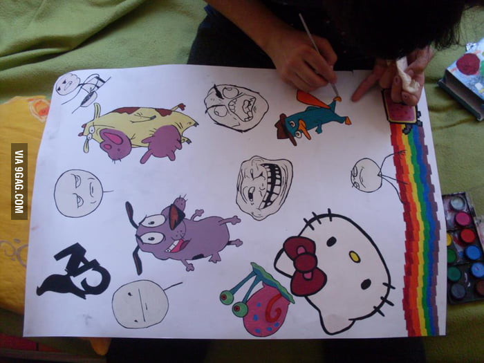 My friend´s painting! creativity lvl. ∞ 9GAG