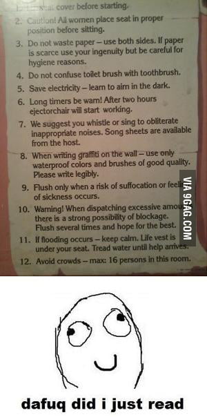 Just Rules To A Restroom 9gag
