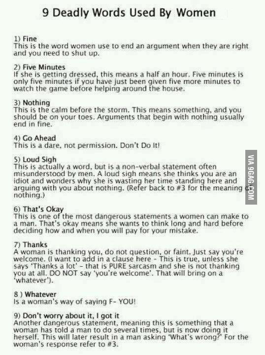 Survival Notes for Men - 9GAG