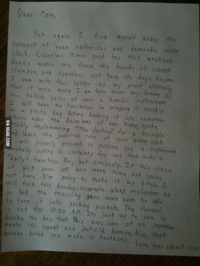 Letter to a mother. - 9GAG