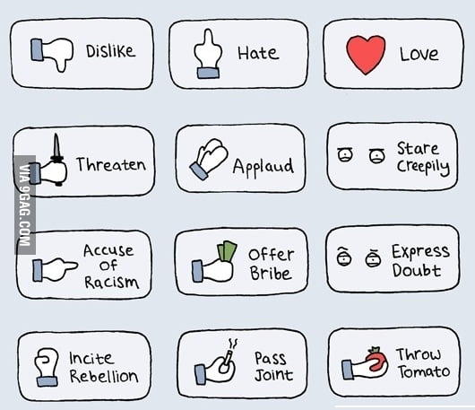 Facebook buttons should be like this - 9GAG