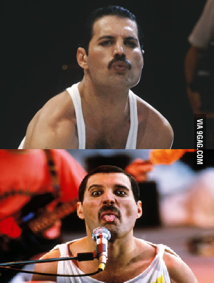 Funny Freddie Mercury Duck Face and Tongue out. - 9GAG