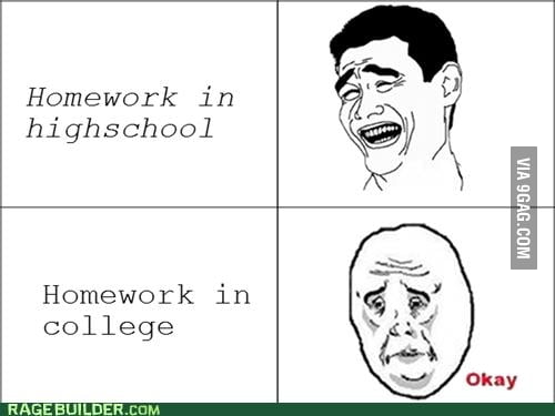 high school homework vs college homework