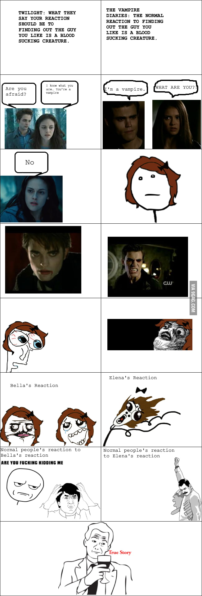 Twilight vs. Vampire Diaries Reaction - 9GAG