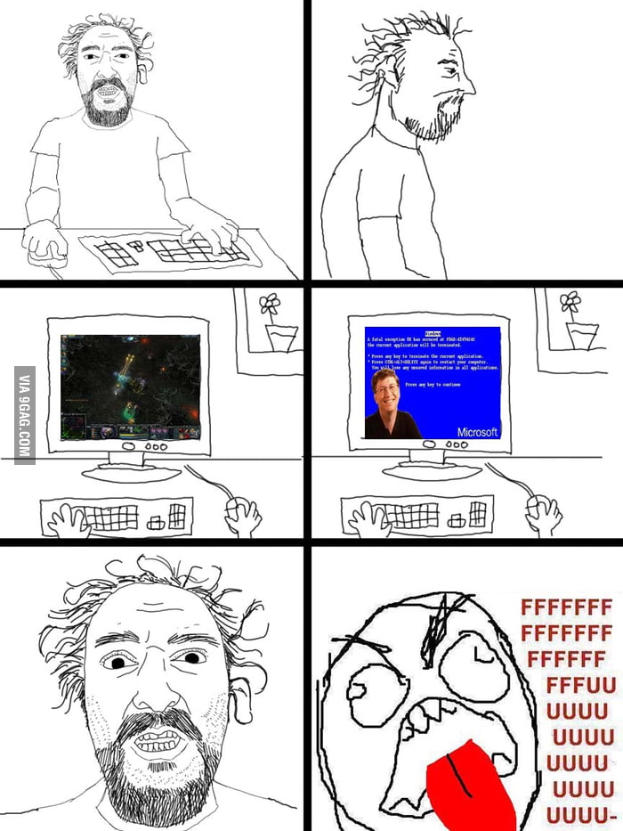 Blue Screens During The Computer Games 9GAG