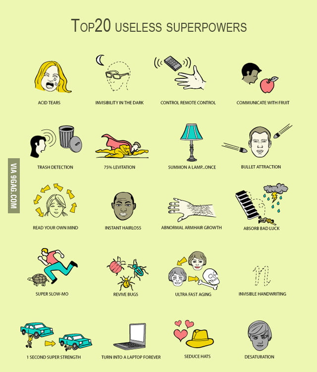 Top 20 Useless Superpowers 9GAG