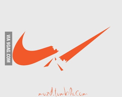 Broken Nike Logo - 9GAG