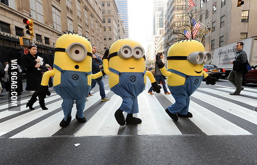 Minions crossing - 9GAG