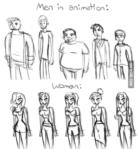 Men and women in animation - 9GAG
