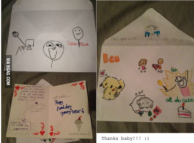 My birthday card my girlfriend made me - 9GAG