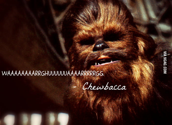 A inspirational quote from Chewbacca. - 9GAG