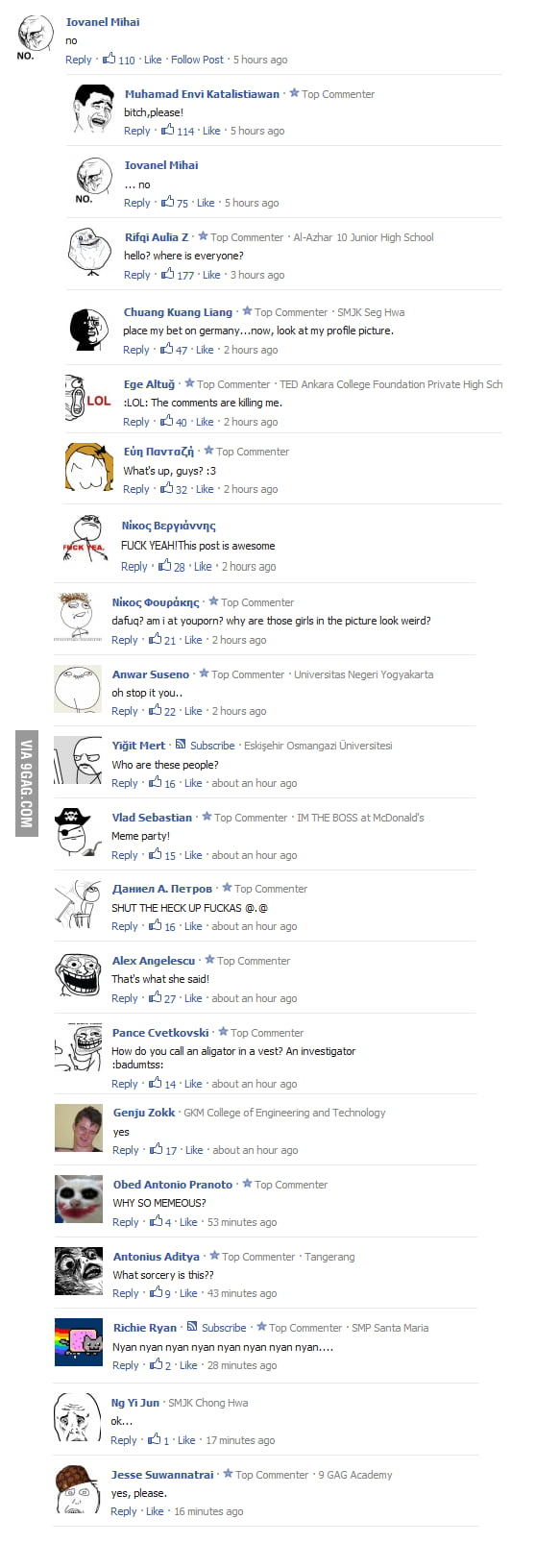 Meanwhile at the comments of 9gag - 9GAG