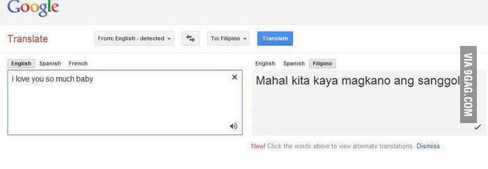 Google translate tagalog to english