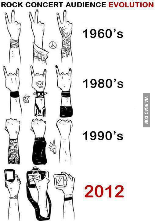 Rock Concert Audience Evolution 9GAG