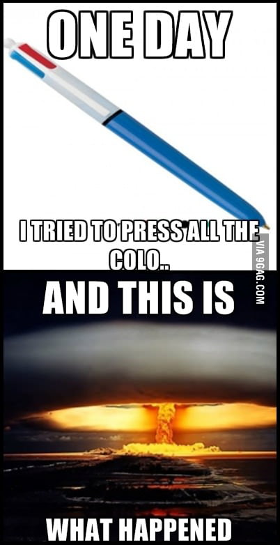 Pen Exploding Meme Pencil's Power - 9GAG