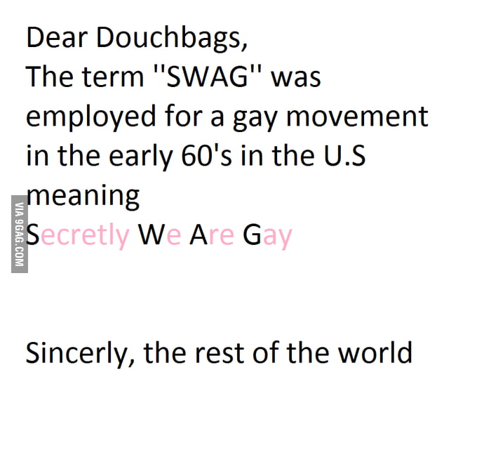 Meaning of SWAG 9GAG