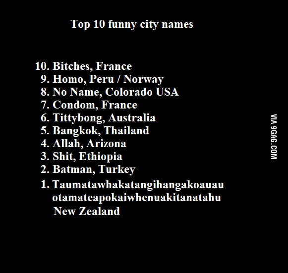 Weird City Names Part 2 9gag