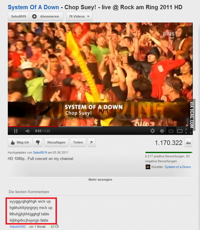 Just SOAD lyrics 9GAG