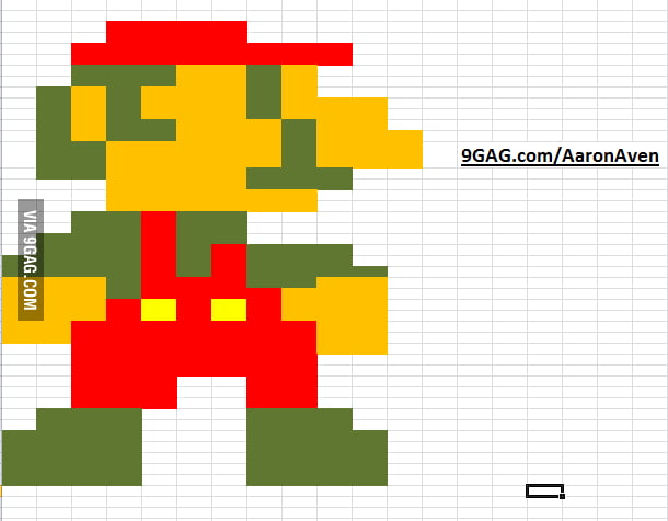 My first try at making 8 Bit in Excel :-) - 9GAG