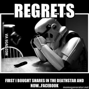 Stormtrooper regrets buying shares in Facebook - 9GAG