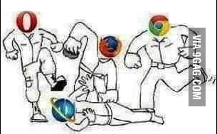 Mozilla firefox,opera,google chrome on power - 9GAG