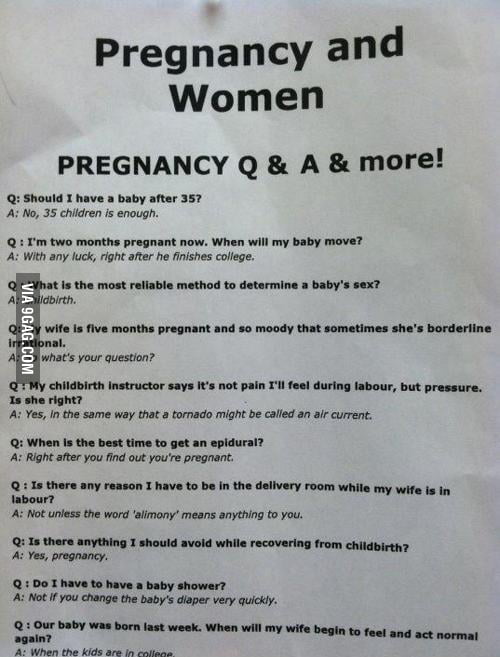 Pregnancy Q And A And More 9gag