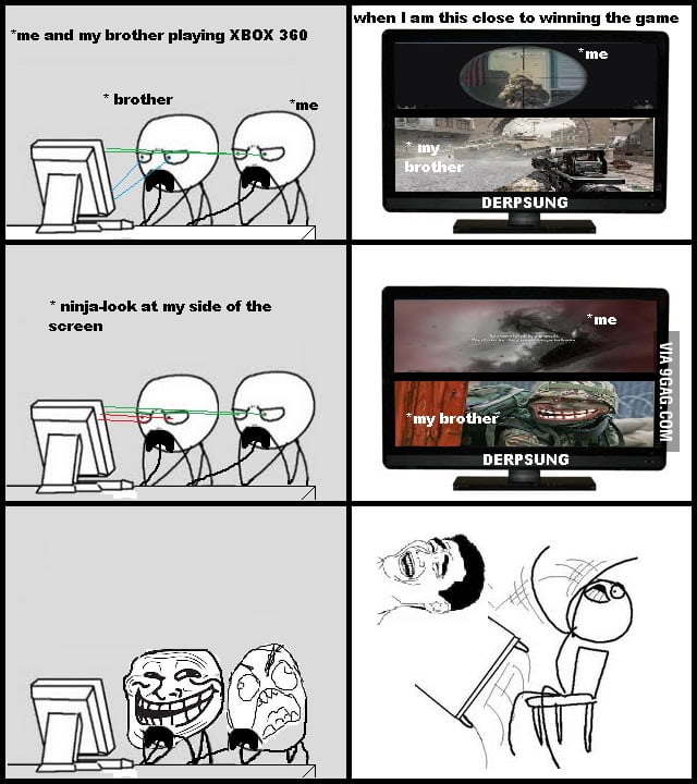 Brother Splitscreen Rage - 9GAG