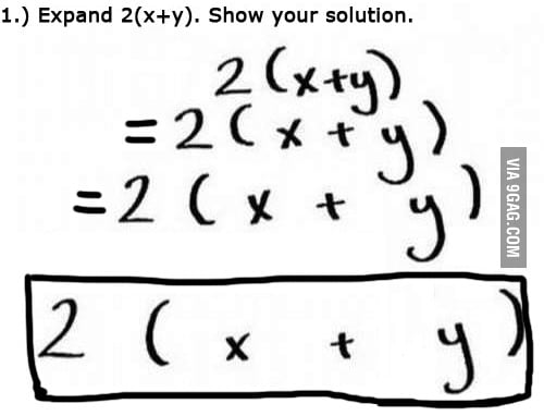 Expand 2 x y 9GAG