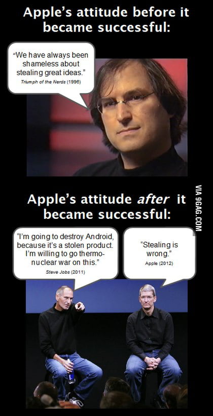Apple's attitude before/after it became successful