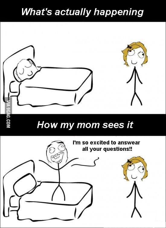 Mom's Logic meme. Excited funny.